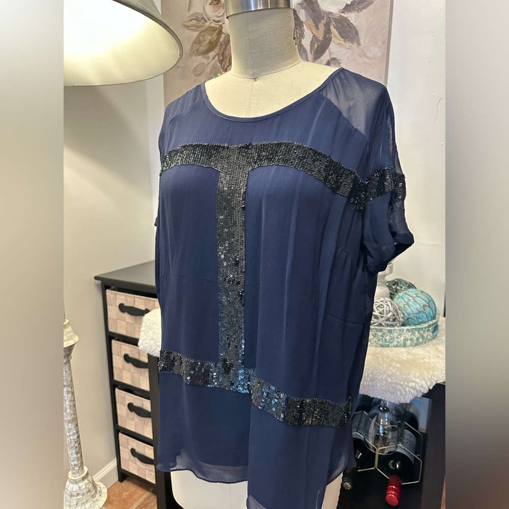 Renzo & Kai Blue Silk Top